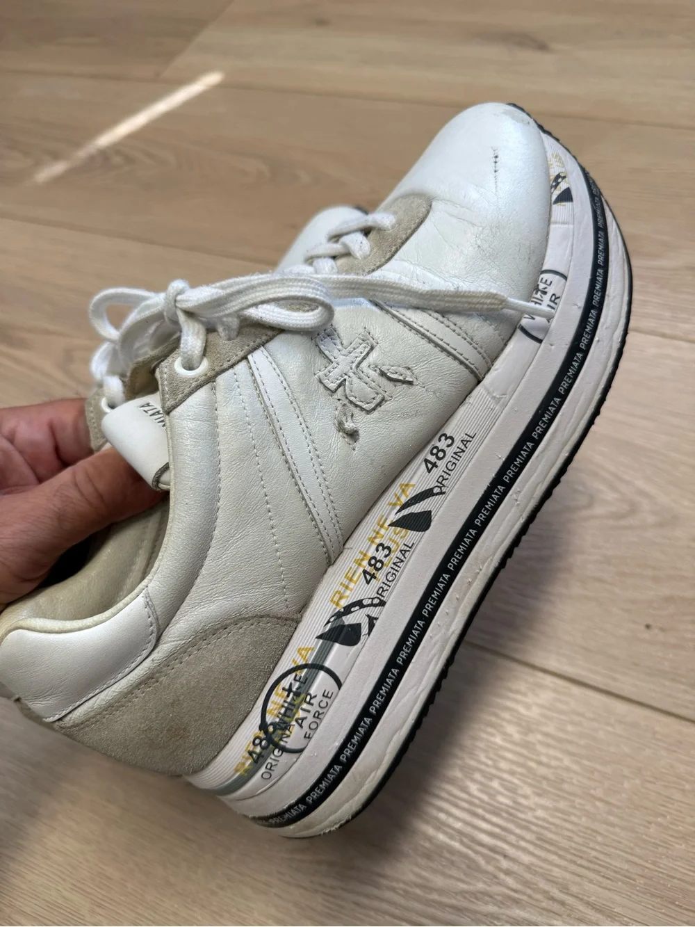 Luxury Premiata Women's Beth 5603 Sneakers,  leather, platform sole Women’s 9
